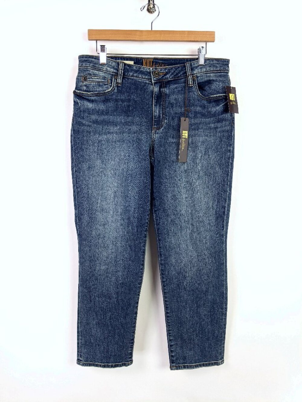 KUT from the Kloth Katy Ankle Straight Leg Stretchy Jeans Dark Blue Size 10